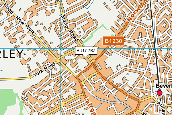 HU17 7BZ map - OS VectorMap District (Ordnance Survey) HU17 7BZ map - OS VectorMap District (Ordnance Survey)