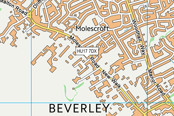 HU17 7DX map - OS VectorMap District (Ordnance Survey) HU17 7DX map - OS VectorMap District (Ordnance Survey)