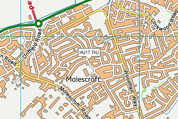 HU17 7HJ map - OS VectorMap District (Ordnance Survey) HU17 7HJ map - OS VectorMap District (Ordnance Survey)