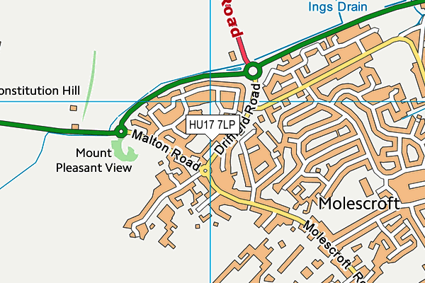 HU17 7LP map - OS VectorMap District (Ordnance Survey)