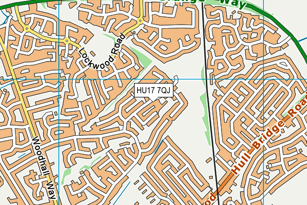HU17 7QJ map - OS VectorMap District (Ordnance Survey)