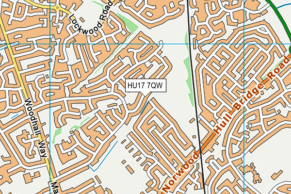 HU17 7QW map - OS VectorMap District (Ordnance Survey) HU17 7QW map - OS VectorMap District (Ordnance Survey)