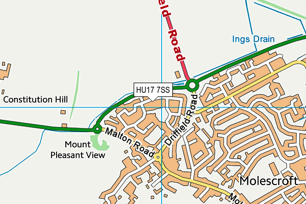 HU17 7SS map - OS VectorMap District (Ordnance Survey) HU17 7SS map - OS VectorMap District (Ordnance Survey)