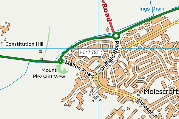 HU17 7ST map - OS VectorMap District (Ordnance Survey)