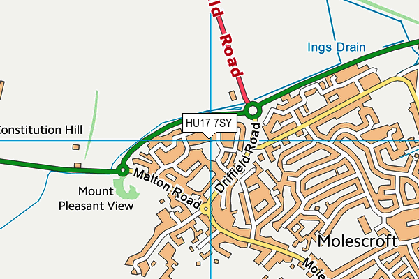 HU17 7SY map - OS VectorMap District (Ordnance Survey) HU17 7SY map - OS VectorMap District (Ordnance Survey)