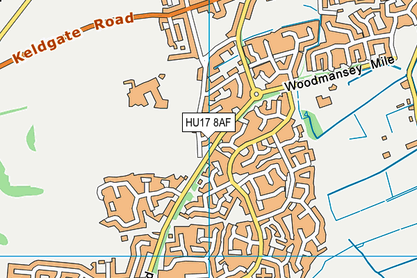 HU17 8AF map - OS VectorMap District (Ordnance Survey) HU17 8AF map - OS VectorMap District (Ordnance Survey)