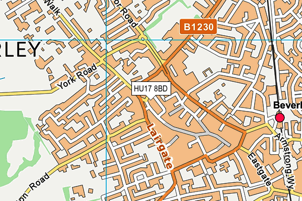 HU17 8BD map - OS VectorMap District (Ordnance Survey) HU17 8BD map - OS VectorMap District (Ordnance Survey)