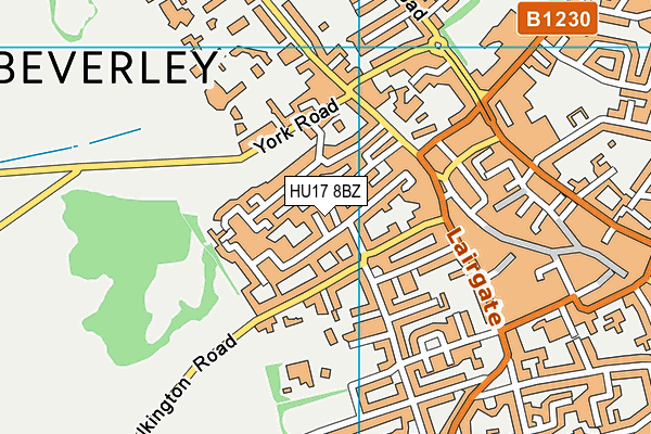 HU17 8BZ map - OS VectorMap District (Ordnance Survey)