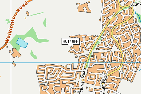 HU17 8FH map - OS VectorMap District (Ordnance Survey) HU17 8FH map - OS VectorMap District (Ordnance Survey)