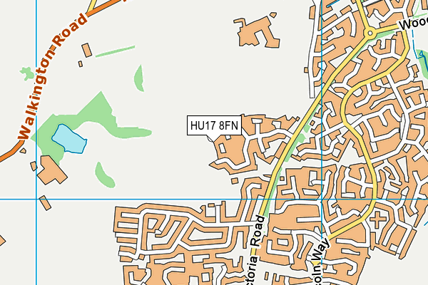 HU17 8FN map - OS VectorMap District (Ordnance Survey) HU17 8FN map - OS VectorMap District (Ordnance Survey)