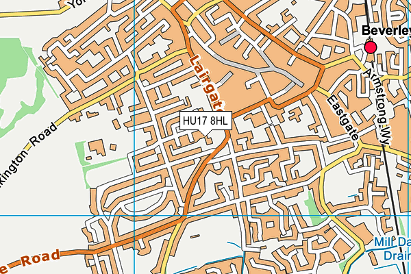HU17 8HL map - OS VectorMap District (Ordnance Survey)