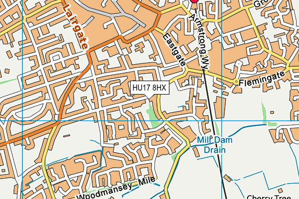 HU17 8HX map - OS VectorMap District (Ordnance Survey) HU17 8HX map - OS VectorMap District (Ordnance Survey)