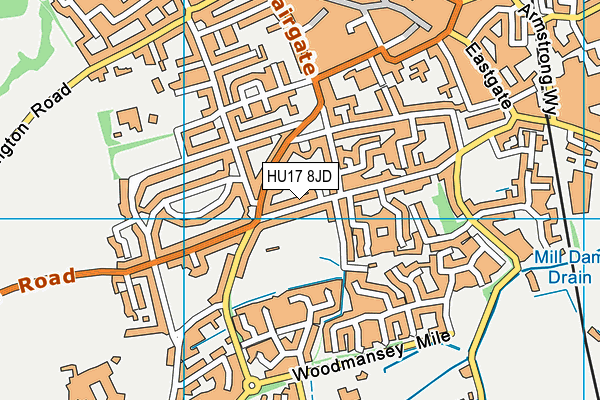 HU17 8JD map - OS VectorMap District (Ordnance Survey) HU17 8JD map - OS VectorMap District (Ordnance Survey)