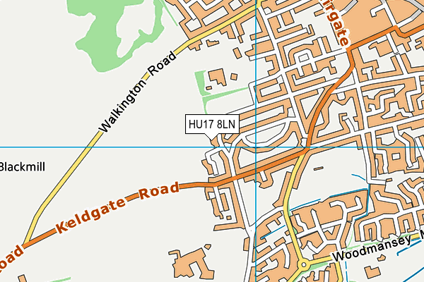 HU17 8LN map - OS VectorMap District (Ordnance Survey) HU17 8LN map - OS VectorMap District (Ordnance Survey)