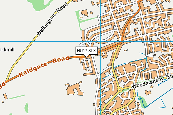 HU17 8LX map - OS VectorMap District (Ordnance Survey) HU17 8LX map - OS VectorMap District (Ordnance Survey)