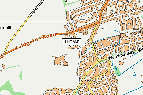 HU17 8NE map - OS VectorMap District (Ordnance Survey)