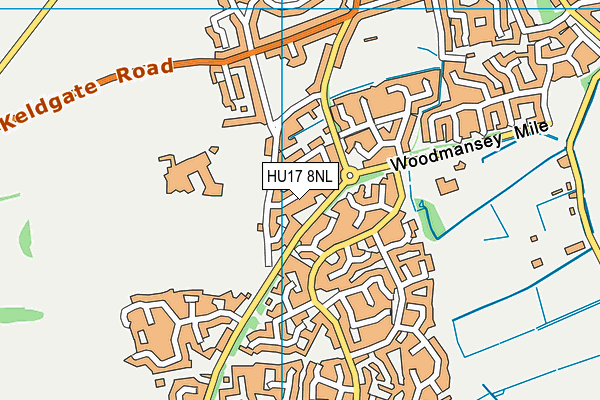 HU17 8NL map - OS VectorMap District (Ordnance Survey) HU17 8NL map - OS VectorMap District (Ordnance Survey)