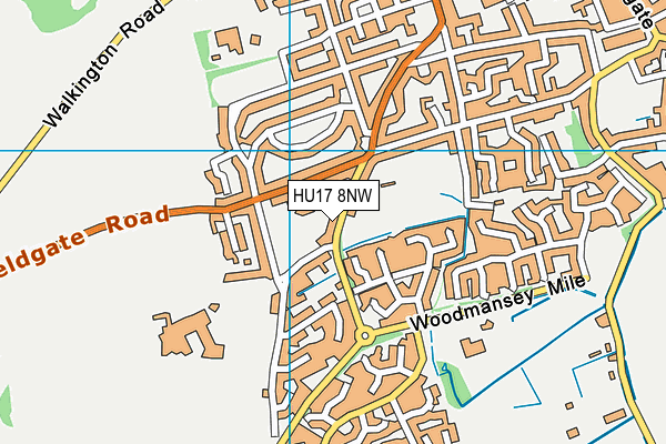 HU17 8NW map - OS VectorMap District (Ordnance Survey) HU17 8NW map - OS VectorMap District (Ordnance Survey)