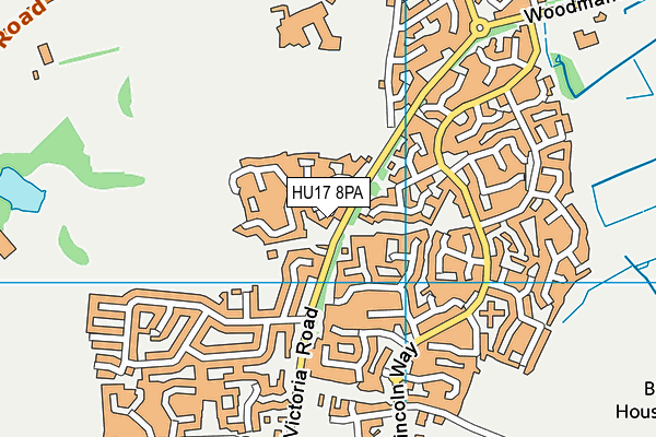 HU17 8PA map - OS VectorMap District (Ordnance Survey) HU17 8PA map - OS VectorMap District (Ordnance Survey)