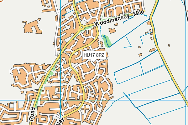 HU17 8PZ map - OS VectorMap District (Ordnance Survey) HU17 8PZ map - OS VectorMap District (Ordnance Survey)