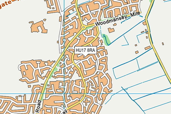 HU17 8RA map - OS VectorMap District (Ordnance Survey) HU17 8RA map - OS VectorMap District (Ordnance Survey)