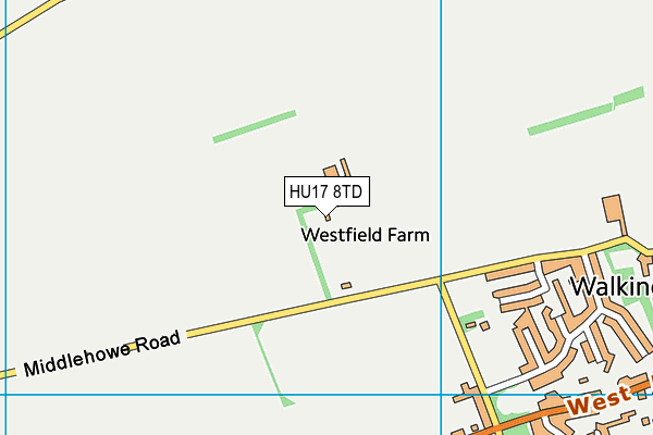 HU17 8TD map - OS VectorMap District (Ordnance Survey)