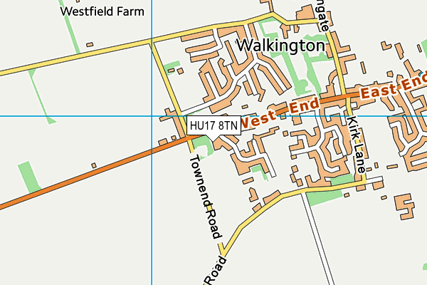 HU17 8TN map - OS VectorMap District (Ordnance Survey) HU17 8TN map - OS VectorMap District (Ordnance Survey)