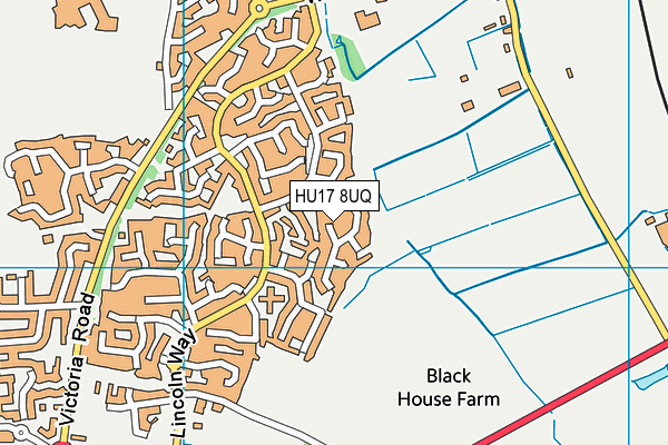 HU17 8UQ map - OS VectorMap District (Ordnance Survey) HU17 8UQ map - OS VectorMap District (Ordnance Survey)