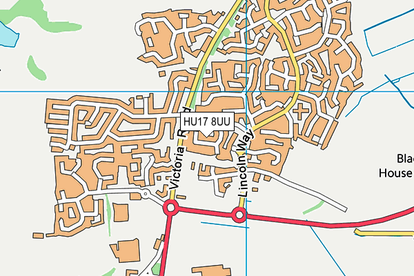 HU17 8UU map - OS VectorMap District (Ordnance Survey) HU17 8UU map - OS VectorMap District (Ordnance Survey)