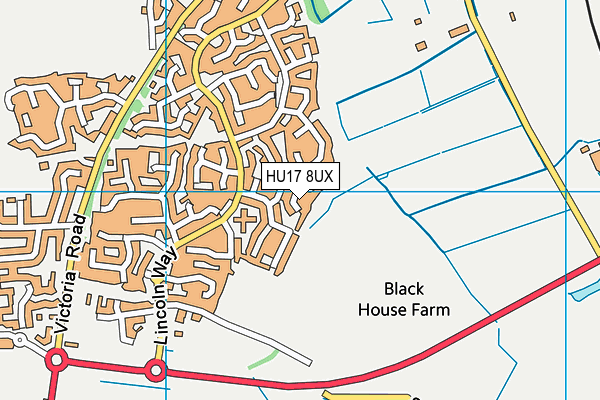HU17 8UX map - OS VectorMap District (Ordnance Survey) HU17 8UX map - OS VectorMap District (Ordnance Survey)