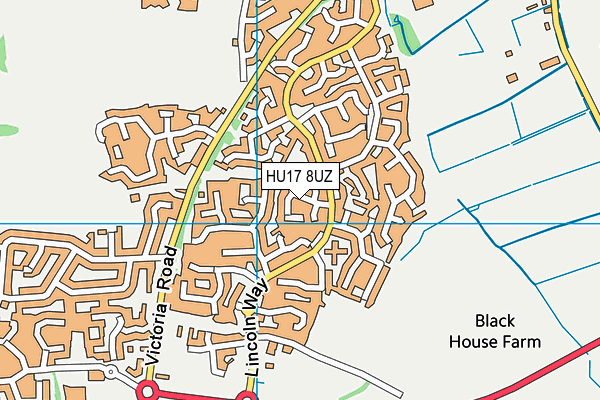 HU17 8UZ map - OS VectorMap District (Ordnance Survey) HU17 8UZ map - OS VectorMap District (Ordnance Survey)