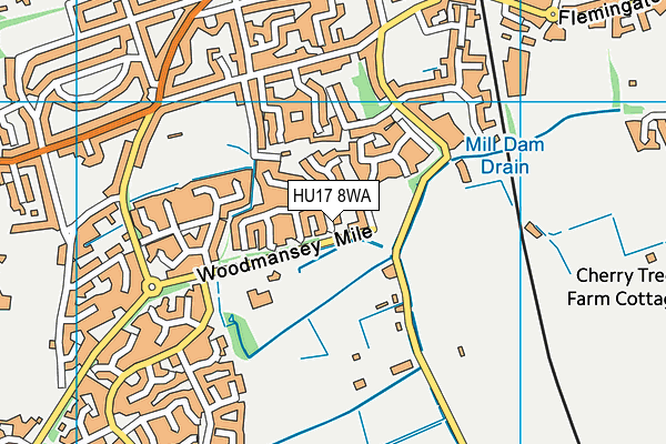 HU17 8WA map - OS VectorMap District (Ordnance Survey)