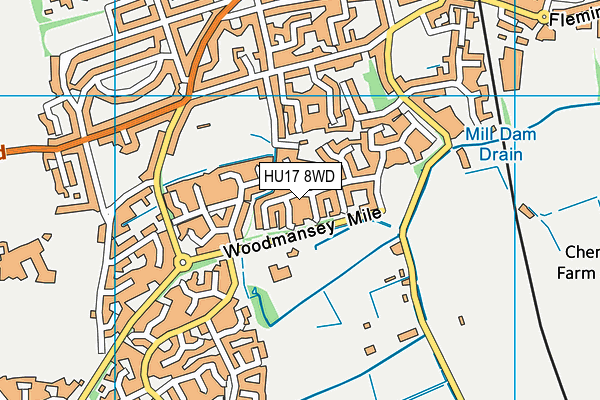 HU17 8WD map - OS VectorMap District (Ordnance Survey) HU17 8WD map - OS VectorMap District (Ordnance Survey)