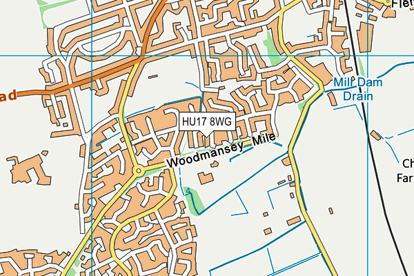 HU17 8WG map - OS VectorMap District (Ordnance Survey) HU17 8WG map - OS VectorMap District (Ordnance Survey)