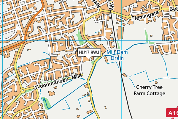 HU17 8WJ map - OS VectorMap District (Ordnance Survey)