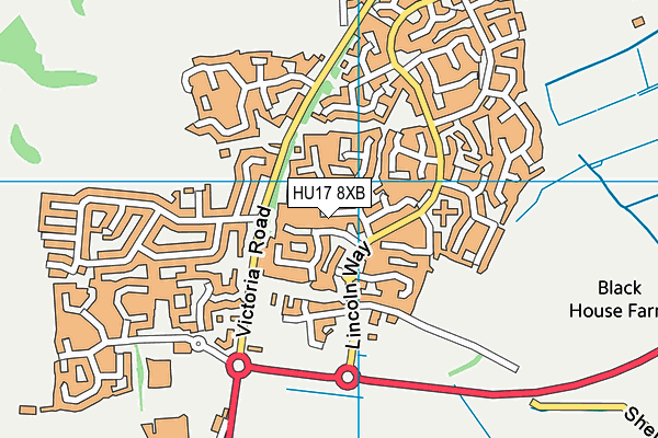 HU17 8XB map - OS VectorMap District (Ordnance Survey) HU17 8XB map - OS VectorMap District (Ordnance Survey)