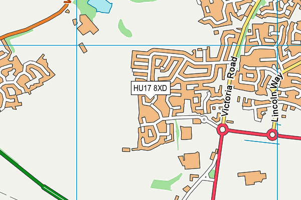 HU17 8XD map - OS VectorMap District (Ordnance Survey) HU17 8XD map - OS VectorMap District (Ordnance Survey)