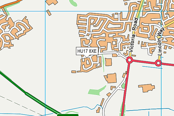 HU17 8XE map - OS VectorMap District (Ordnance Survey) HU17 8XE map - OS VectorMap District (Ordnance Survey)