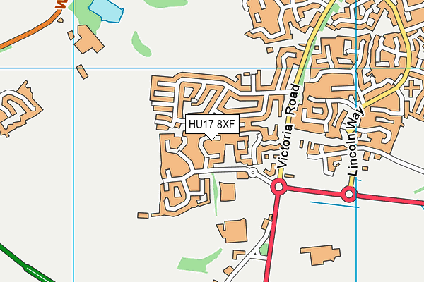 HU17 8XF map - OS VectorMap District (Ordnance Survey) HU17 8XF map - OS VectorMap District (Ordnance Survey)