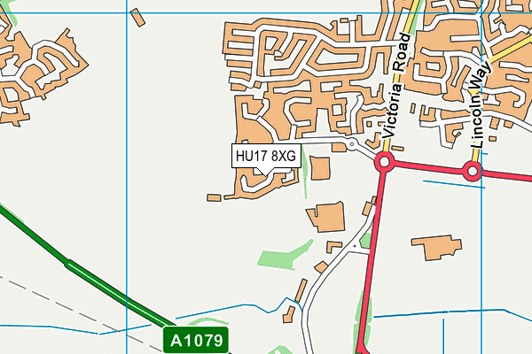HU17 8XG map - OS VectorMap District (Ordnance Survey) HU17 8XG map - OS VectorMap District (Ordnance Survey)