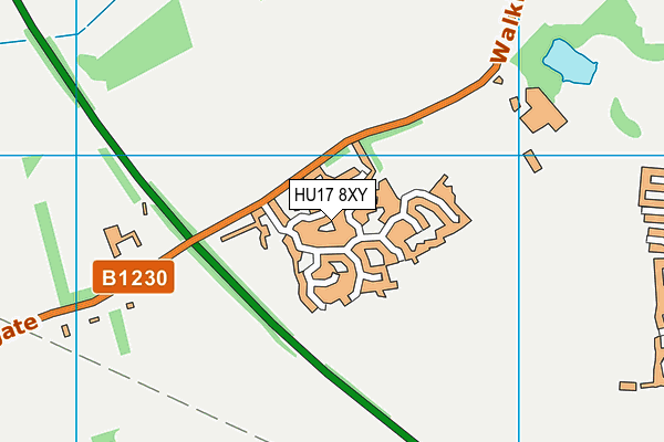 HU17 8XY map - OS VectorMap District (Ordnance Survey) HU17 8XY map - OS VectorMap District (Ordnance Survey)
