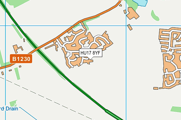 HU17 8YF map - OS VectorMap District (Ordnance Survey) HU17 8YF map - OS VectorMap District (Ordnance Survey)