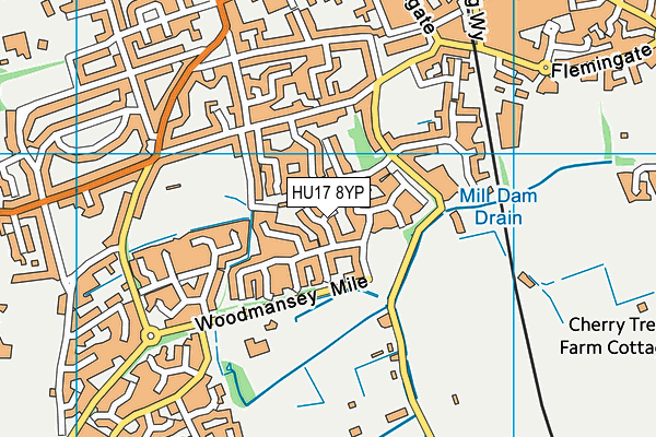 HU17 8YP map - OS VectorMap District (Ordnance Survey) HU17 8YP map - OS VectorMap District (Ordnance Survey)