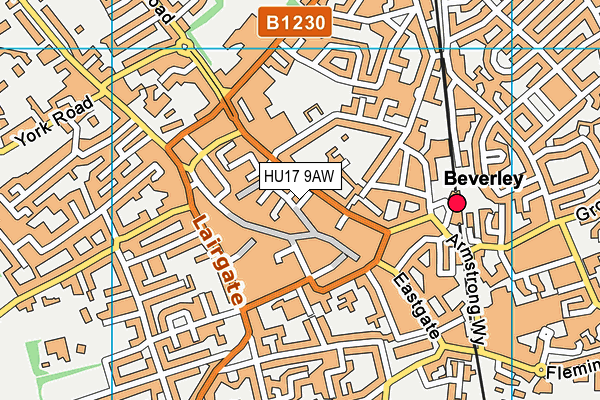 HU17 9AW map - OS VectorMap District (Ordnance Survey) HU17 9AW map - OS VectorMap District (Ordnance Survey)