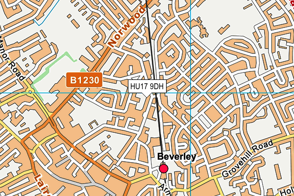 HU17 9DH map - OS VectorMap District (Ordnance Survey) HU17 9DH map - OS VectorMap District (Ordnance Survey)