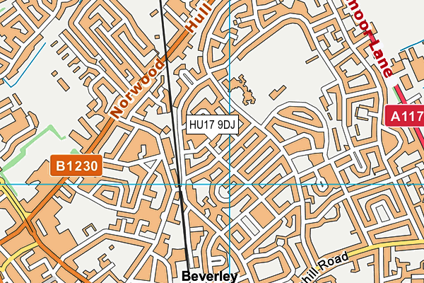 HU17 9DJ map - OS VectorMap District (Ordnance Survey) HU17 9DJ map - OS VectorMap District (Ordnance Survey)