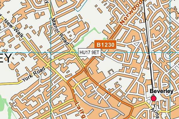 HU17 9ET map - OS VectorMap District (Ordnance Survey) HU17 9ET map - OS VectorMap District (Ordnance Survey)