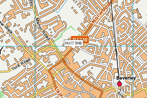 HU17 9HB map - OS VectorMap District (Ordnance Survey) HU17 9HB map - OS VectorMap District (Ordnance Survey)