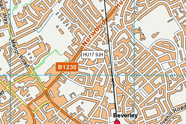 HU17 9JH map - OS VectorMap District (Ordnance Survey) HU17 9JH map - OS VectorMap District (Ordnance Survey)