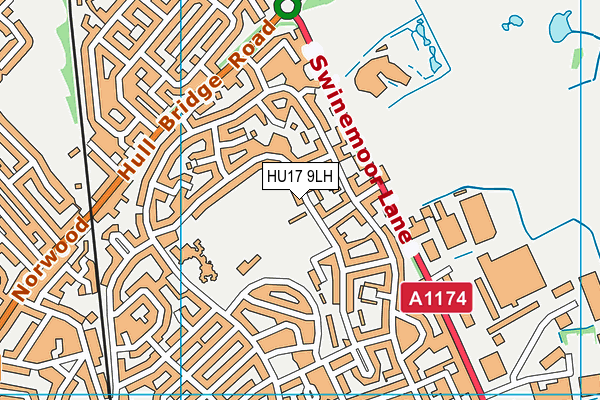 HU17 9LH map - OS VectorMap District (Ordnance Survey) HU17 9LH map - OS VectorMap District (Ordnance Survey)